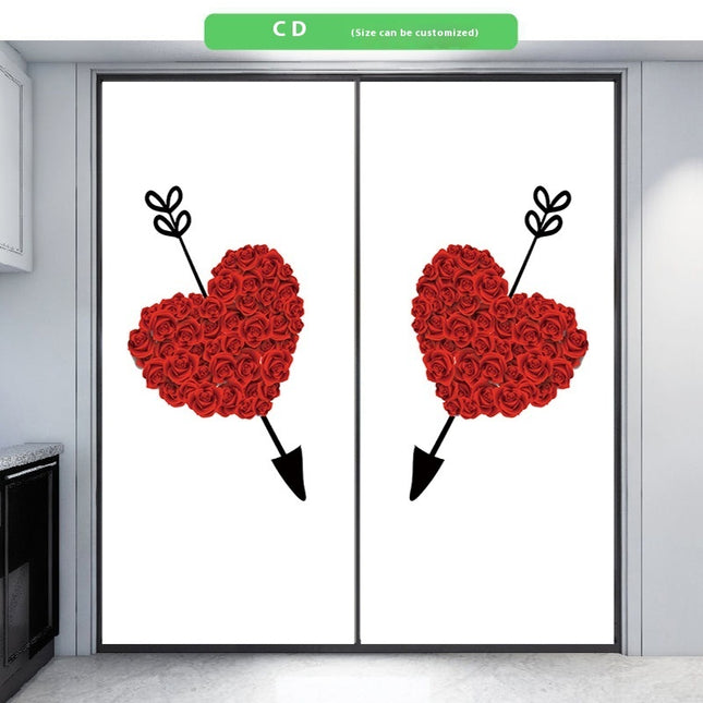 Shower Door Transparent Opaque Static Toilet Window Peep-proof Frosted Sticker