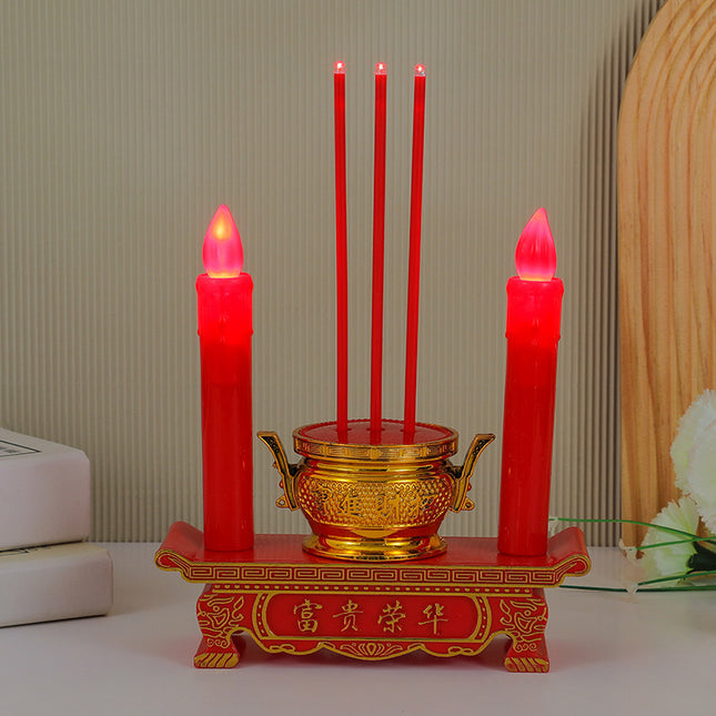 Electronic Censer Buddha Lamp Candlestick Candle