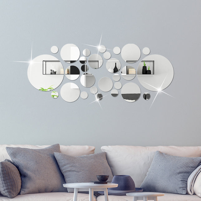 Big And Small Circles Mirror Sticker 3D Stereo Acrylic Wall Decoration