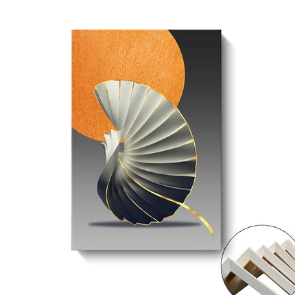 Nordic Abstract Geometric Orange Art Hotel Apartment Hanging Paintings