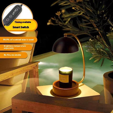 Minimalist Bedside Wooden Fused Candle Lamp