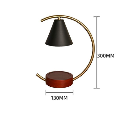Wooden Base Fused Candle Lamp Bedroom